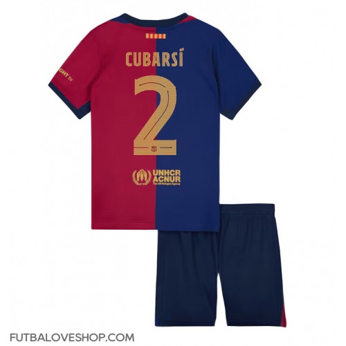 Dres Barcelona Pau Cubarsi #2 Domáci pre deti 2024-25 Krátky Rukáv (+ trenírky)